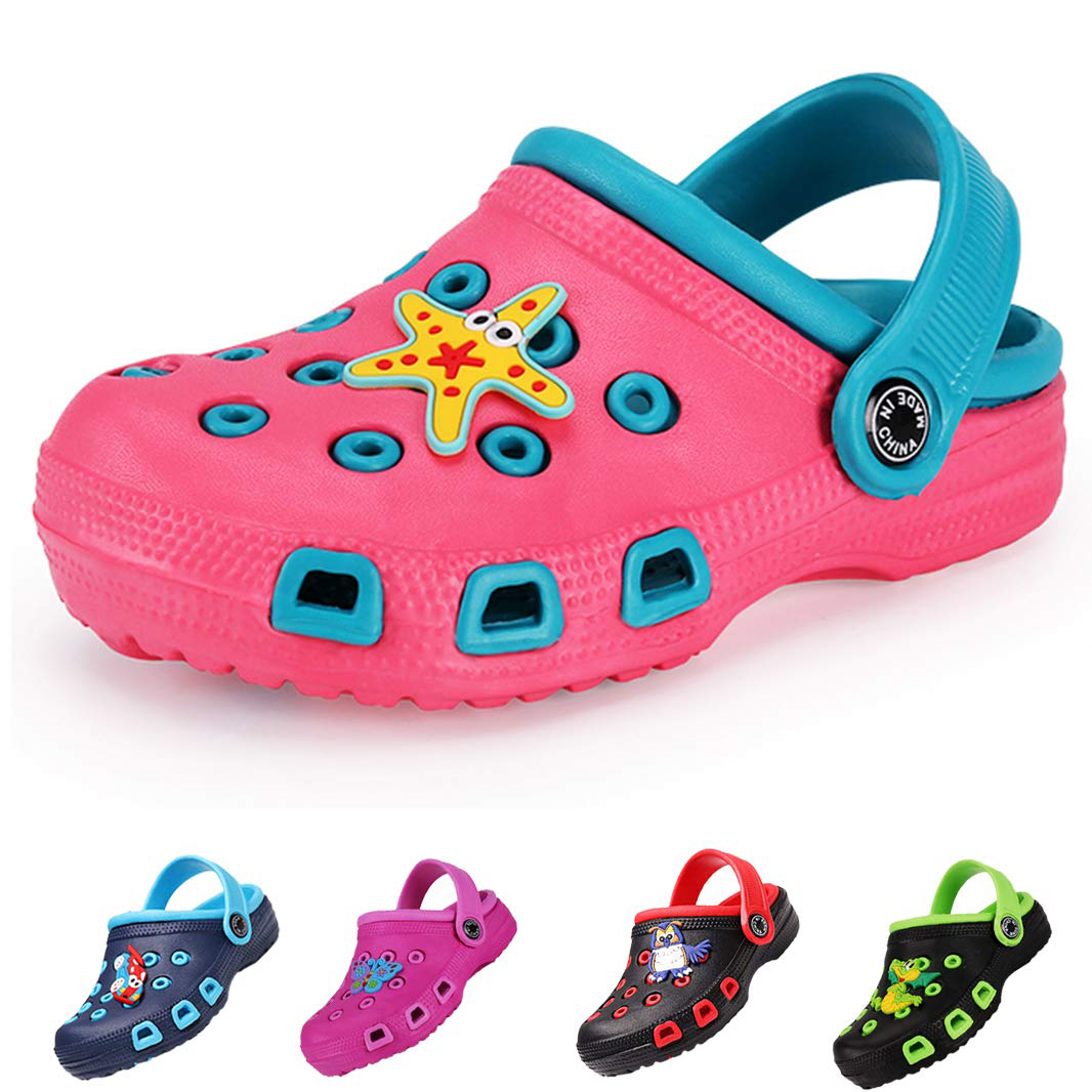 Fiedaz Toddler Kids Cartoon Clogs Lightweight Garden Clogs Boys Girls Beach Pool Sandals